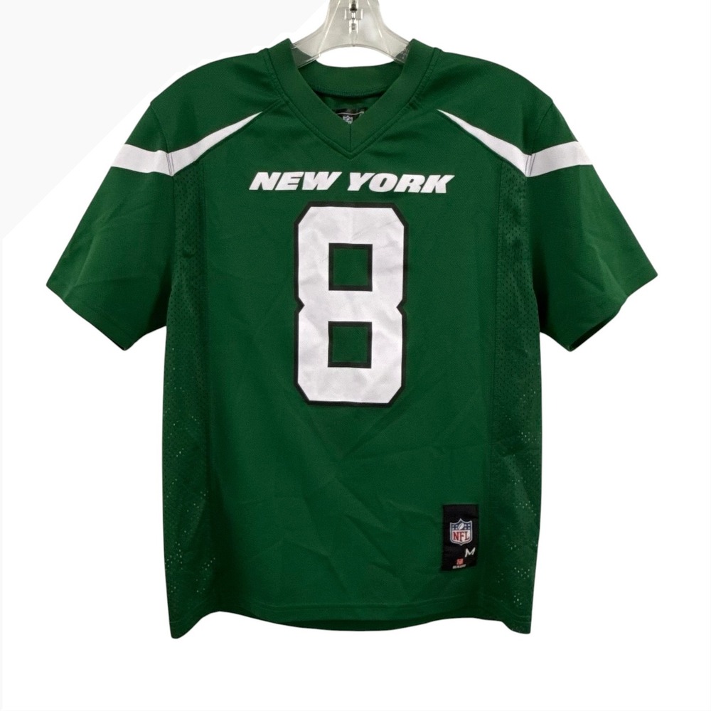 NFL Team Apparel New York Jets Aaron Rodgers 8 Green Youth Jersey Medium 10-12